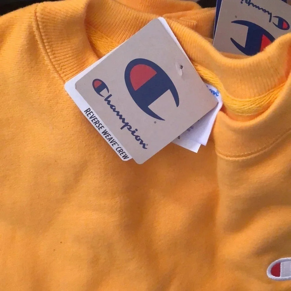 Champion Reverse Weave Sweatshirt Gold S M - Picture 5 of 7
